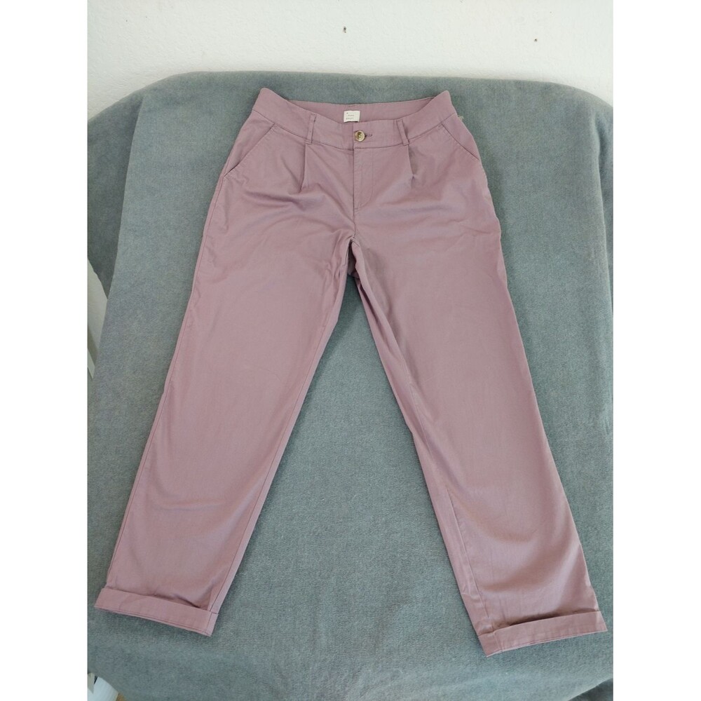 NWT A New Day Womens Pleated High Rise Chino Pants Dusty Mauve Size 10